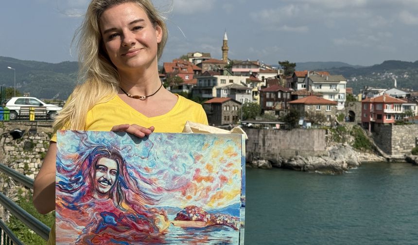 Rus ressam, Amasra'dan aldığı ilhamla özgün tekniğini geliştiriyor