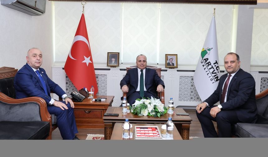 Vali Ünsal, DEİK Türkiye-Gürcistan İş Konseyi Başkanı Çalışkan'ı kabul etti
