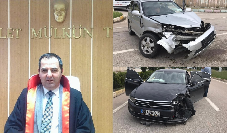 Adalet Bakanlığı Tetkik Hâkiminin otomobili ciple çarpıştı!