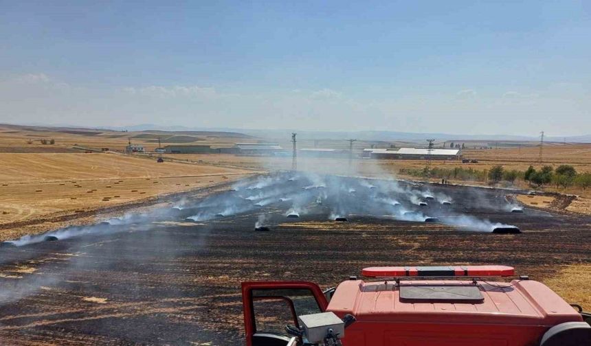 Çorum’da 150 balya ve 20 dönüm tarla yanarak küle döndü