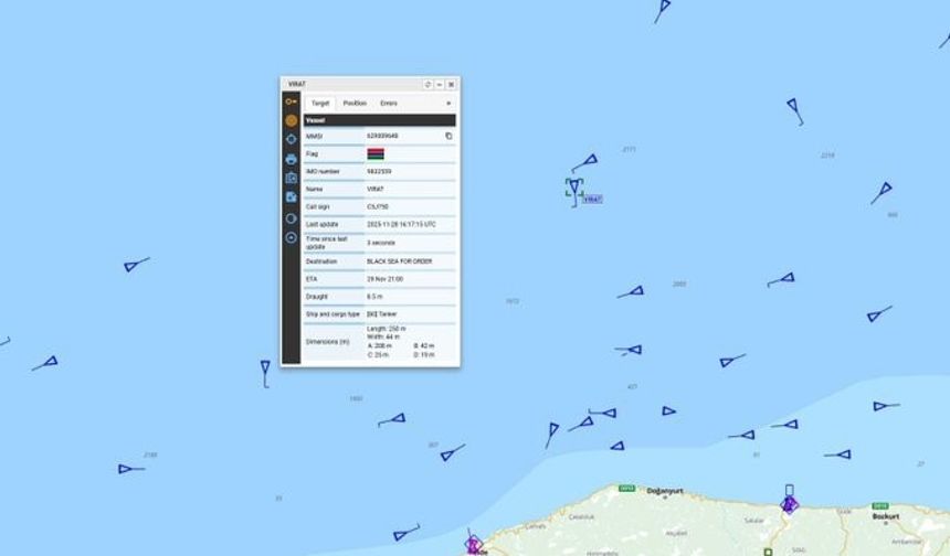 Denizcilik Genel Müdürlüğü: 'Karadeniz'de VIRAT isimli tanker isabet aldığını bildirdi, 20 personelin durumu iyi'