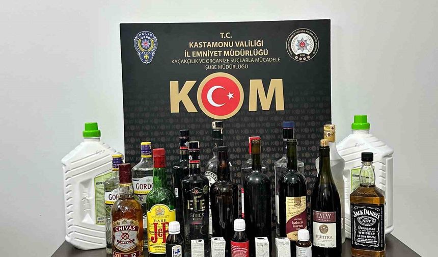 Kastamonu'da 15 şişe el yapımı alkol ele geçirildi