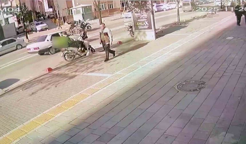 Motosiklet sürücüsünün dikkatsizliği kazaya neden oldu: 2 kişi yaralandı