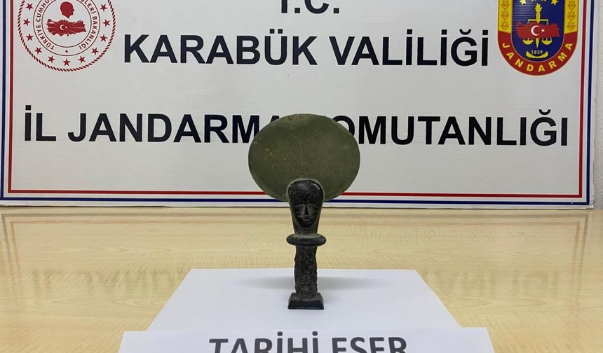 Karabük'te Antik Mısır dönemine ait heykel ele geçirildi