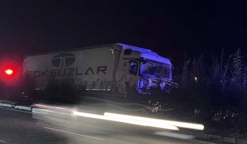 Giresun'da tır aydınlatma direğine çarptı, şoför hayatını kaybetti