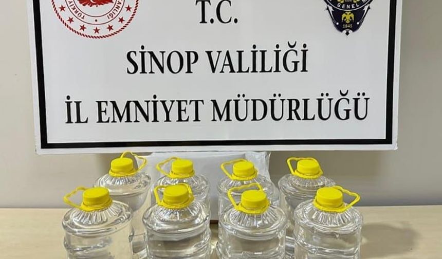 Sinop'ta 20 litre etil alkol ele geçirildi