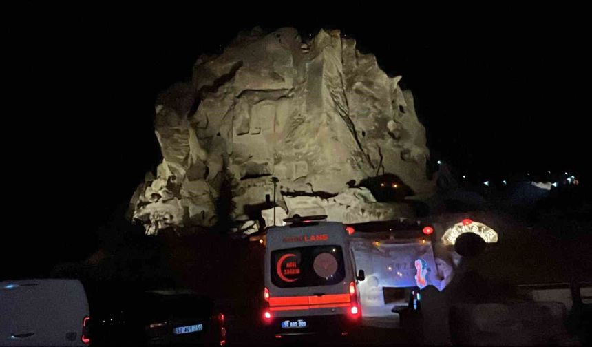 60 metrelik Uçhisar Kalesi'nde hayat kurtaran dayanışma