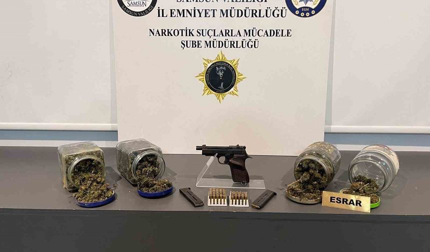 Samsun'da bir kişi uyuşturucu ve silahla yakalandı