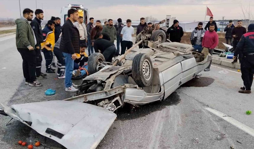 Çorum'da takla atan otomobilin sürücüsü hayatını kaybetti