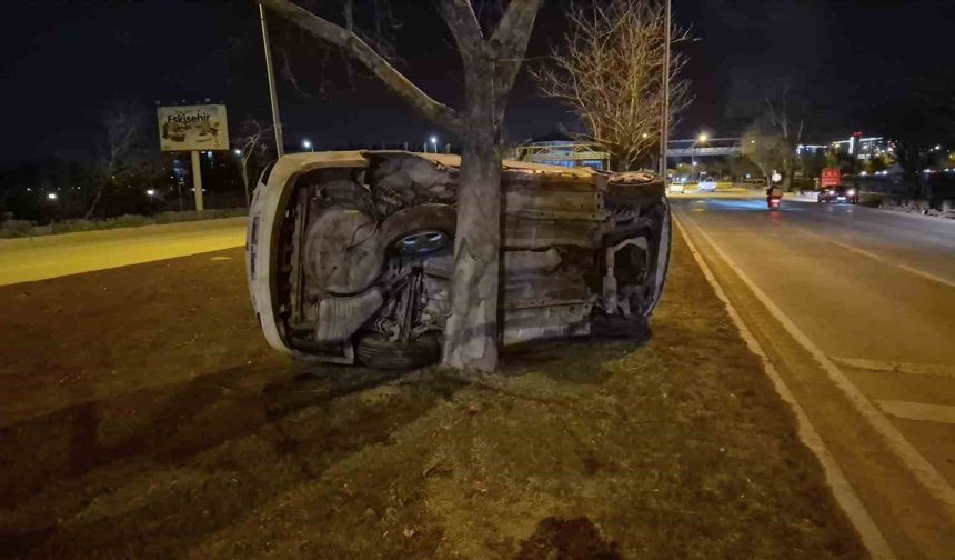 Eskişehir'de kontrolden çıkan otomobil takla attı: 1 yaralı