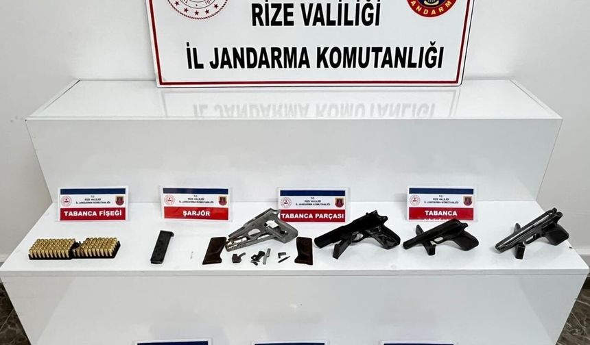 Rize'de ruhsatsız silah ve uyuşturucu operasyonu