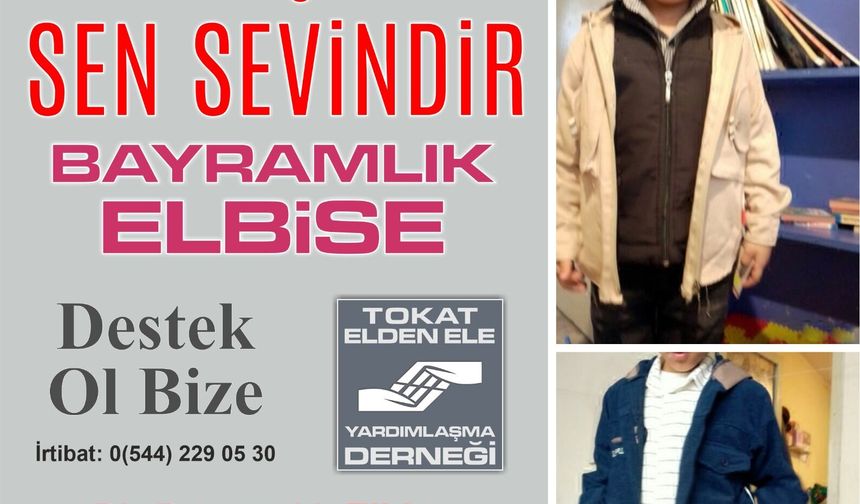 Hayırseverlerin Desteğiyle Tokat Elden Ele Derneği Çocukları Sevindiriyor