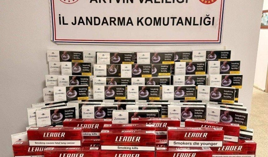 Artvin'de kaçakçılıkla mücadelede 9 bin 690 paket sigara ele geçirildi