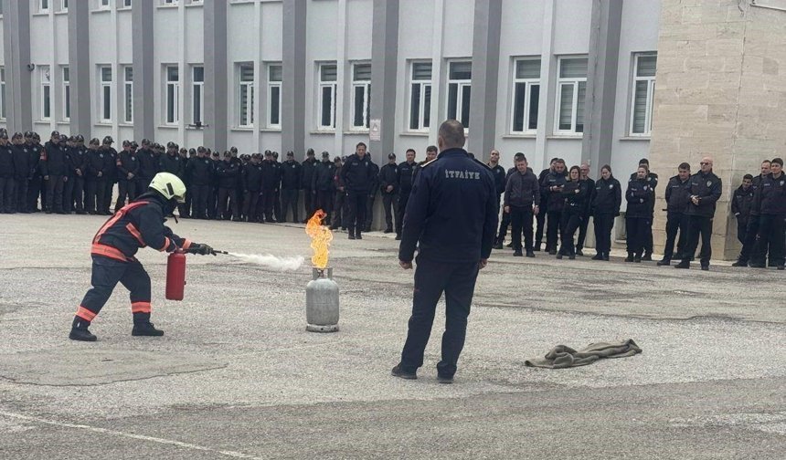 Bayburt POMEM'de yangın tatbikatı yapıldı