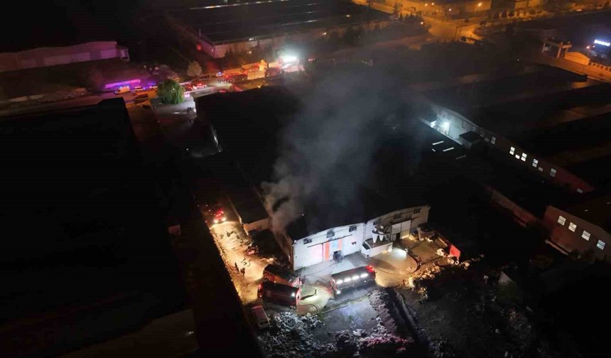 Kayseri'de sünger fabrikasında yangın
