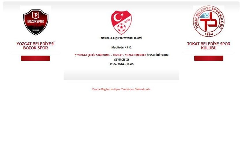 Yozgat'ta Tokat Belediye Spor Maçında Tribünler Sessiz Kalacak