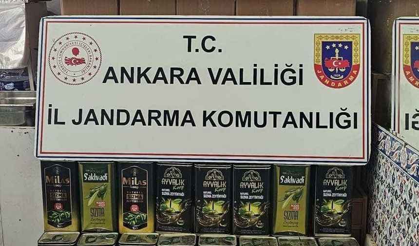 Ankara'da bir buçuk ton kaçak zeytinyağı ele geçirildi