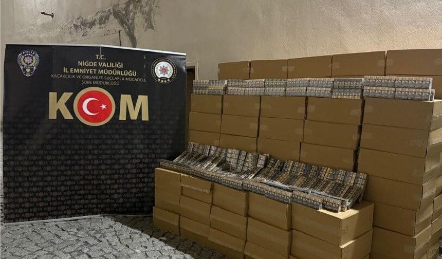 Niğde'de 50 bin paket kaçak sigara ele geçirildi