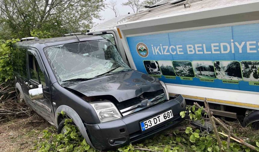 Ordu'da çöp kamyonu ile otomobil çarpıştı: 3 yaralı