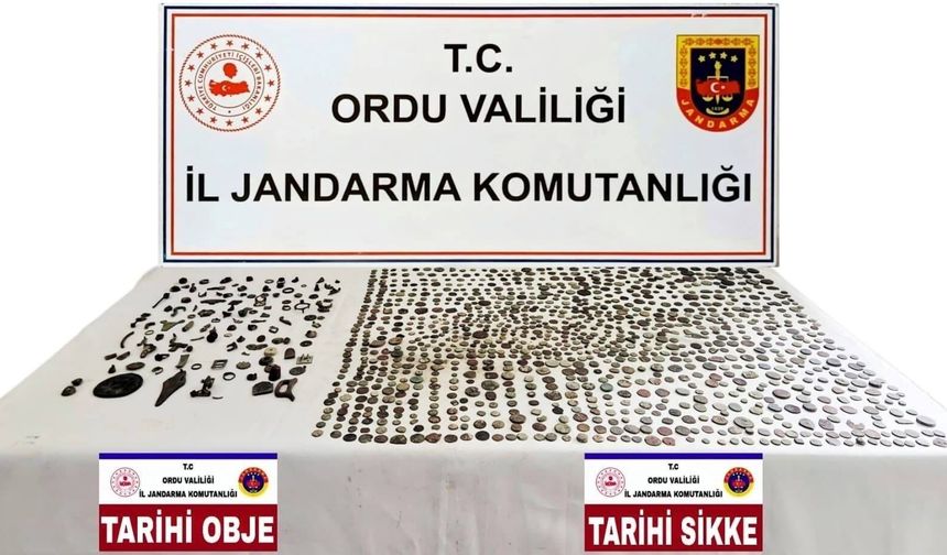 Ordu'da çok sayıda sikke ve tarihi eser objeler ele geçirildi