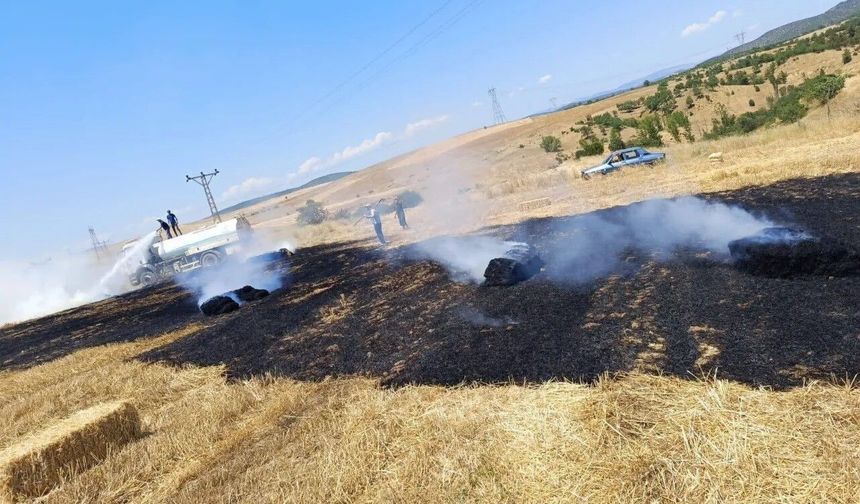 Sinop'ta balya makinesi arızası yangın çıkardı