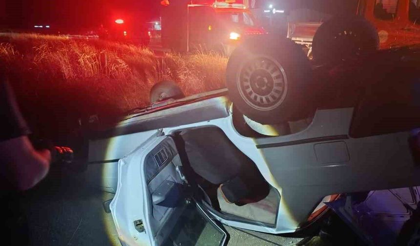 Yozgat'ta otomobil takla attı, sürücü yaralandı