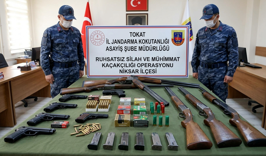 Niksar'da Ruhsatsız Silah Operasyonunda 8 Şüpheli Gözaltına Alındı