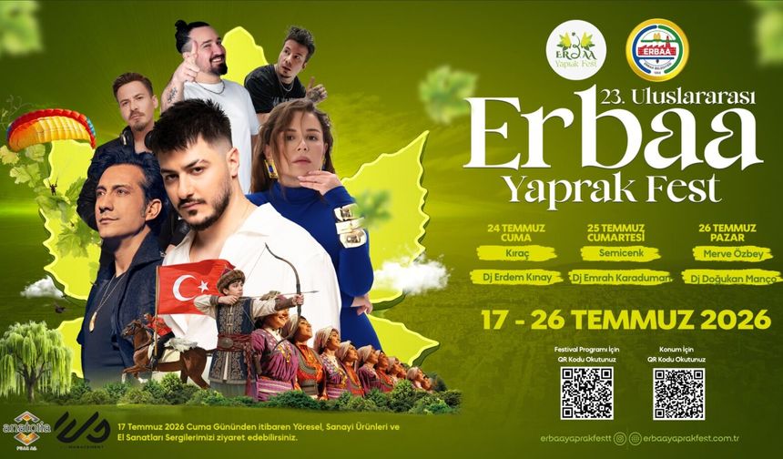 Erbaa Yaprak Fest 23. Kez Kapılarını Açıyor! Gastronomi, Kültür ve Müzik Dolu 10 Gün