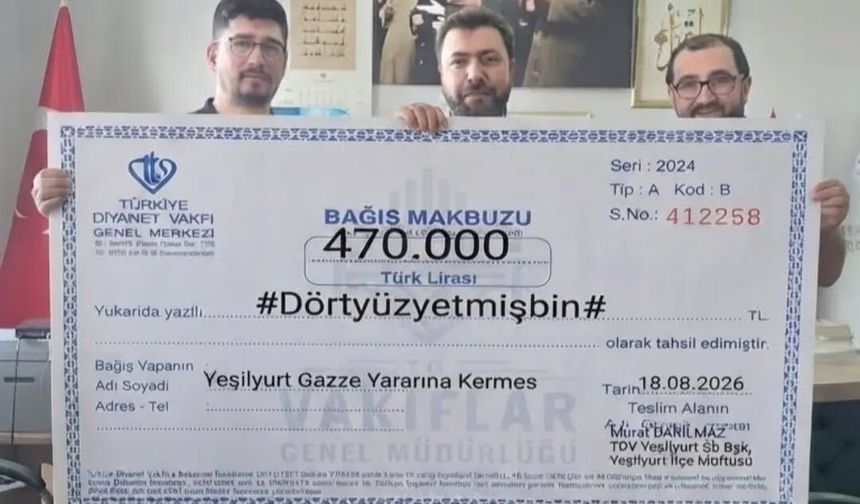Tokat Yeşilyurt'ta Gazze İçin Düzenlenen Kermesten Rekor Bağış