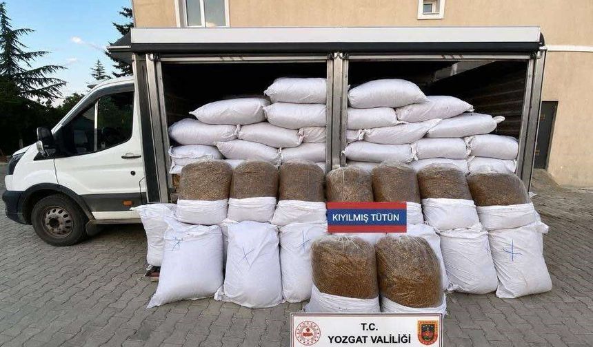 Yozgat'ta piyasa değeri 1 milyon 440 bin lira olan kaçak tütün ele geçirildi