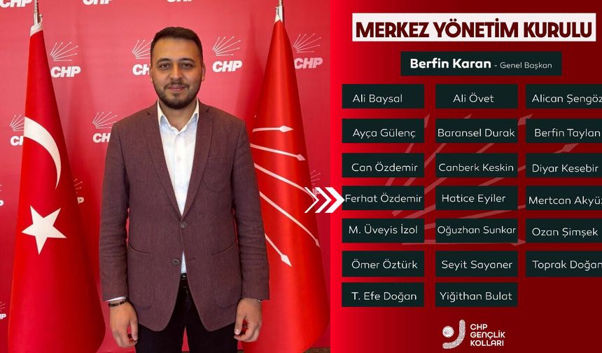 Tokatlı Ferhat Özdemir, CHP Gençlik Kolları Genel Başkan Yardımcısı Oldu