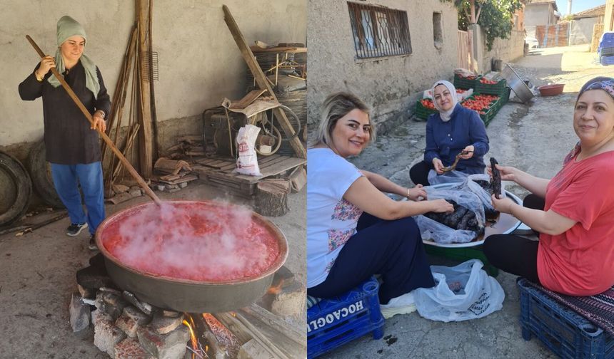 Tokat'ta Kadınların İmece Usulü Kış Hazırlığı Mesaisi Başladı