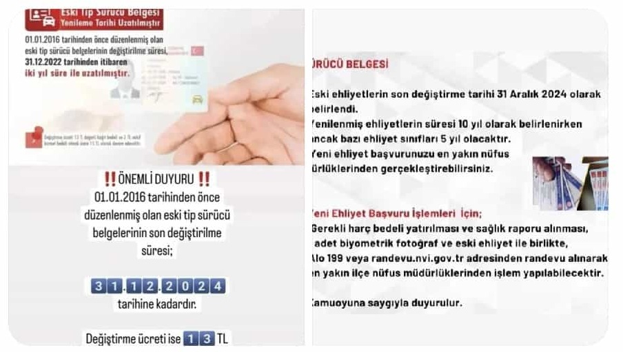 Nüfus Ehliyet Yenileme