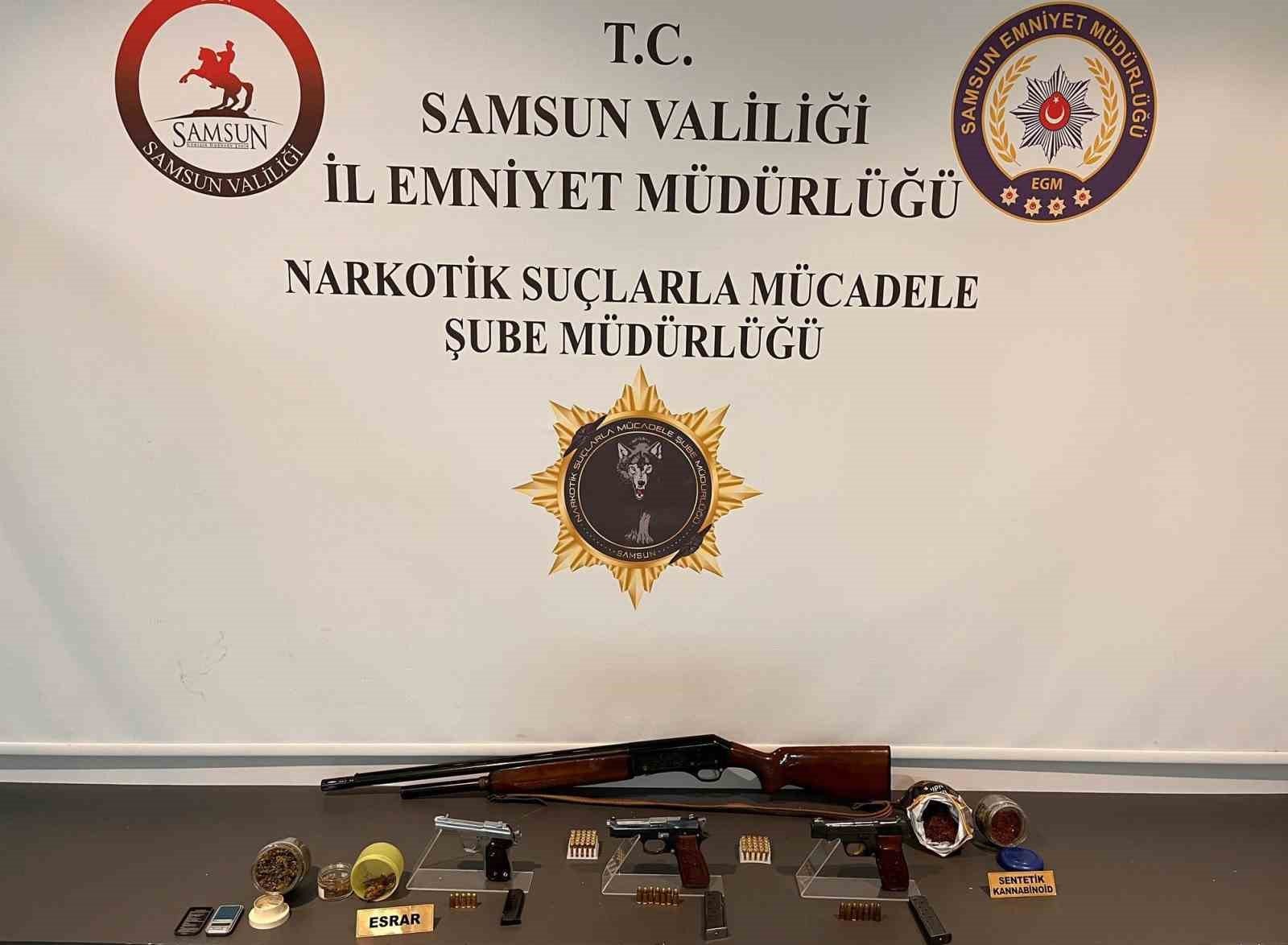 Samsun'da uyuşturucu ve silah operasyonu