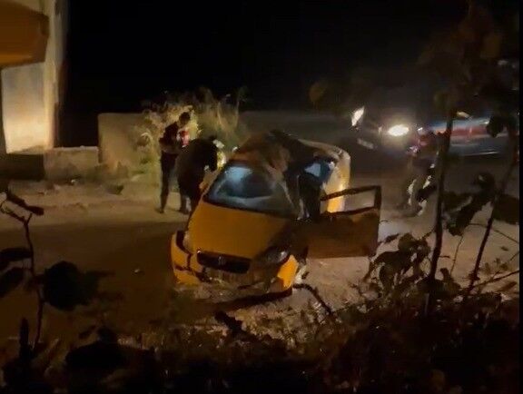 Giresun'da ticari taksi şarampole yuvarlandı: 1 ölü