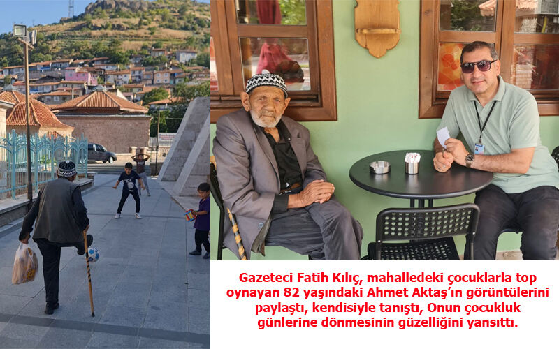 82 Yaşındaki Ahmet dede çocuklarla çocukluk günlerine döndü
