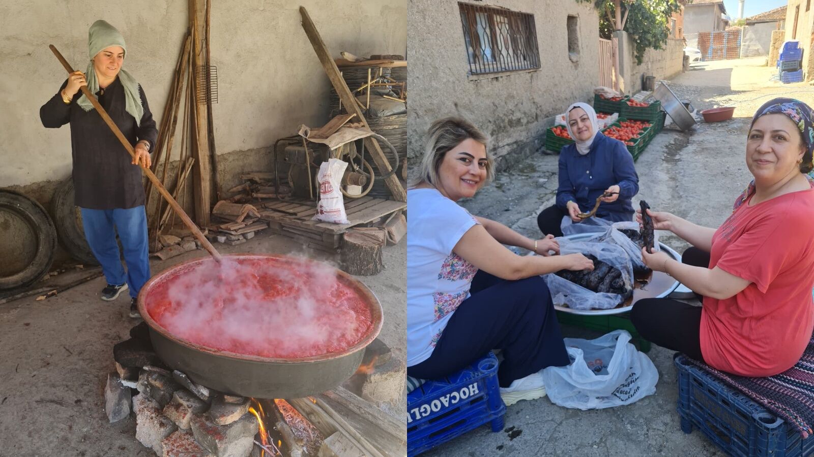Tokat'ta Kadınların İmece Usulü Kış Hazırlığı Mesaisi Başladı