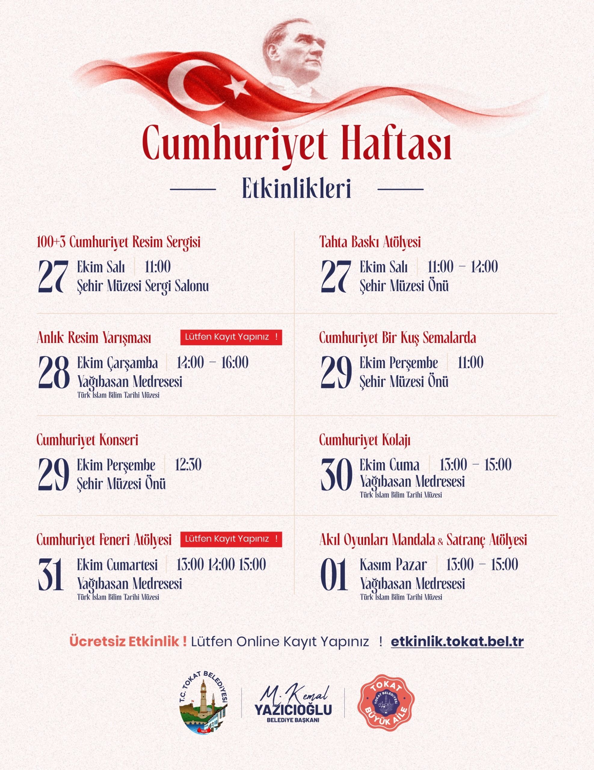 Tokat'ta Cumhuriyet'in 103. Yılına Özel 6 Günlük Kültür Sanat Şöleni Başlıyor (1)-1